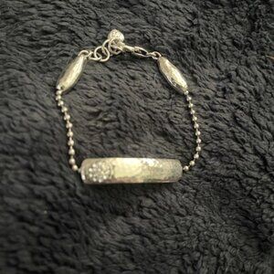 BRIGHTON - Hammered Bar Bracelet w/Crystals